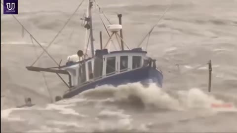 Ships in horrible storm.