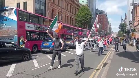 Historical Moment As Catholics And Protestants March Together In Belfast