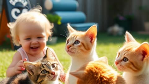 Cats Play Hide and Seek with Toddlers