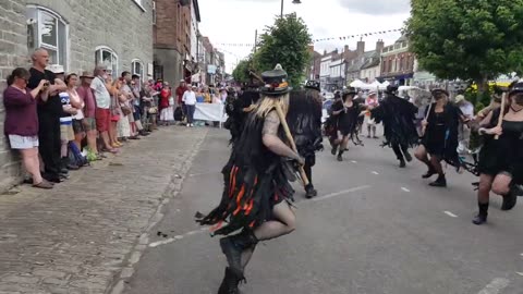 Beltane Border Morris dancing Brimfield at Bridport Folk Festival, Sat 27 Jul 2019