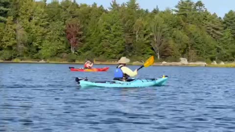 Jackie paddling (Junior lake Maine, Sept 2024)