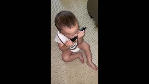 My cute little tony 11 months old will be a great musician