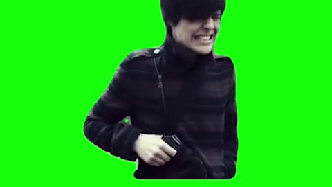 Emo Kid Holding Back | Green Screen