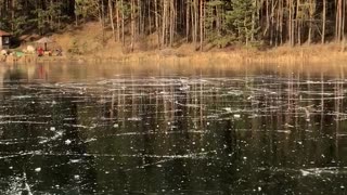 beautiful frozen river