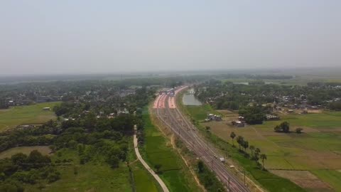 Khagra ghat road station drone view