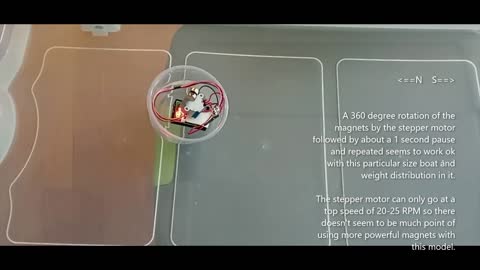 Magnetic Propelled Boat with Stepper Motor More Unbalanced