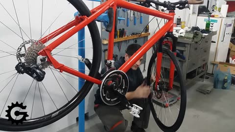 Bicycle assembly 05 - disc brake installation