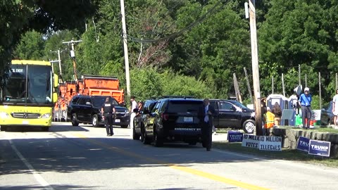 Video 1-Proof that Kamala Harris has to bus people to support her NH rally (Mostly MA plates)