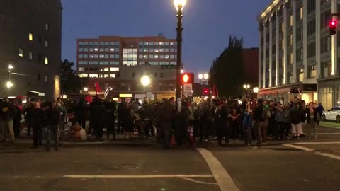 Oct 13 2018 Portland 1.1 Antifa-blm 'Patrick Kimmons.' Other side shouts 'shot two people.'