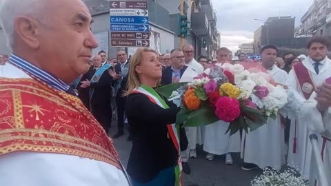 Andria - Festa Patronale 2024: il Sindaco Bruno offre fiori alla Madonna dei Miracoli