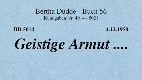 BD 5014 - GEISTIGE ARMUT ....