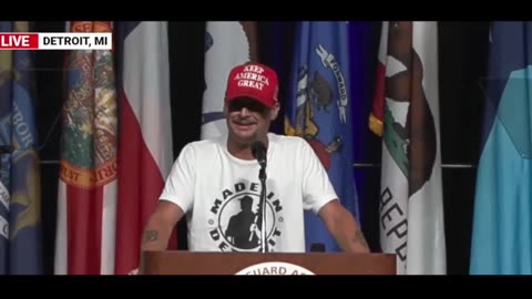 Kid Rock Introduces Trump at National Guard Event in Detroit, MI