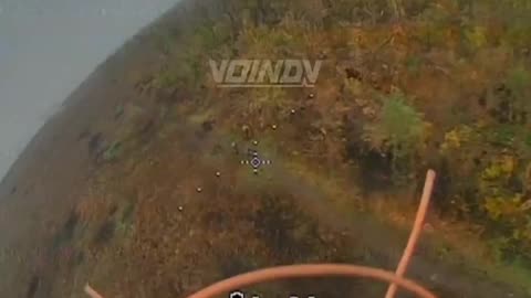 Russian drones pilots attacks Ukrainian soldier at a forest belt