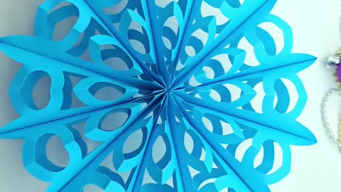 How to make 3D paper snowflake ❄ Paper cutting snowflakes