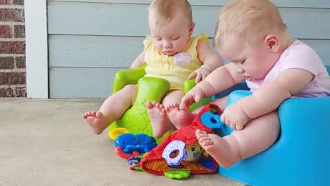 Funny Twins Baby Playing Together - Funniest Baby Video ( Funny Baby Part #2)