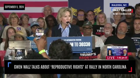 Gwen Walz Talks About 'Reproductive Rights' At Rally In North Carolina