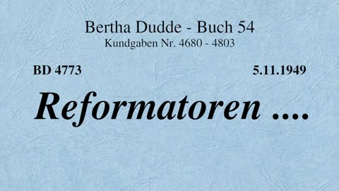 BD 4773 - REFORMATOREN ....