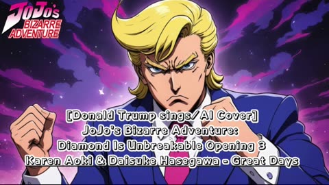 [Donald Trump sings/AI Cover]JoJo'sBizarreAdventure:DU Op 3 KarenAoki & DaisukeHasegawa - Great Days