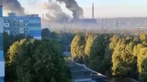 HUGE columns of smoke rise in Dnepropetrovsk, Central Ukraine