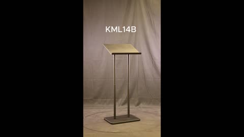 Kingdom KML14B Sturdy Black Metal Podium with Two Posts - Highly Portable