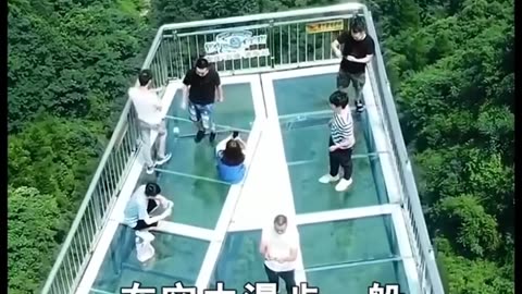 😱Scariest Cliff-side Glass Walkway😂People dare to walk, Amazing chinese landscape