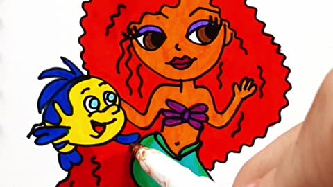 How to draw and paint Ariel The Little Mermaid