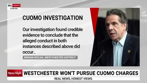 Westchester County District Attorney won’t pursue charges against Andrew Cuomo