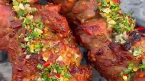 Spiced Lamb Kebabs with Mint Chimichurri Recipe