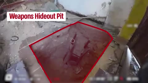 Attached is drone footage of the detection of a weapons pit in the building: