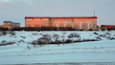 Landscapes of apartments in Vorkuta