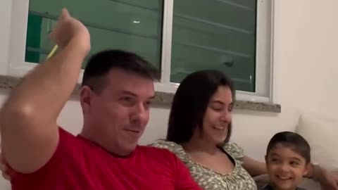 Kid stunned by parents magic trick