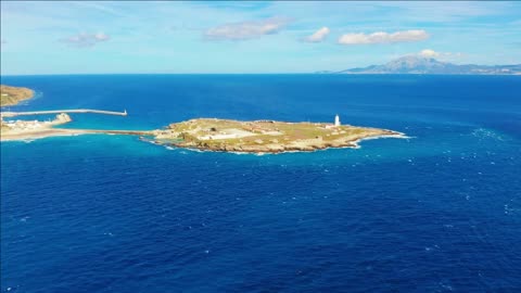 beautiful scenic aerial view of tarifa city spain