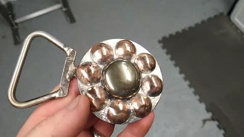 Domed Coppper/ Pyrite Belt buckle - RT ARTISAN WORKS