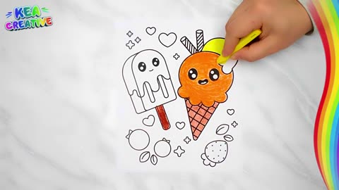 Ice Cream - How to Coloring a Oil Pastels Ice Cream @KeaCreative2 - FREE images HD Download👇