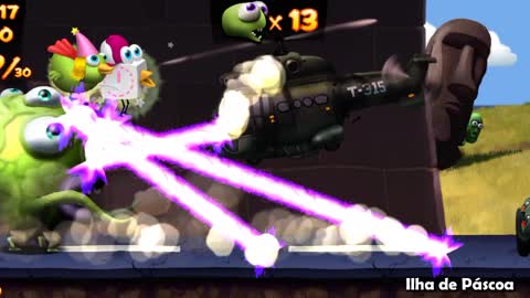 Playing a match with the hat unlocked in the game Zombie Tsunami (SKATER CAP).