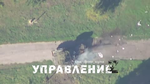 FPV Hits a Ukrainian Tank in Olgovka, Kursk Region