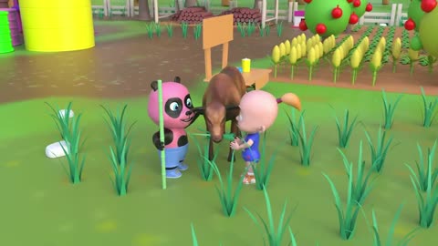 Baby Panda Frolic with Animals on The Farm _ Funny Animals Cartoon _ Pretend Play with PiKaBOO