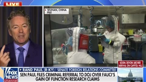 Senator Rand Paul files, criminal referral to DOJ over Fauci’s gain of function research claims