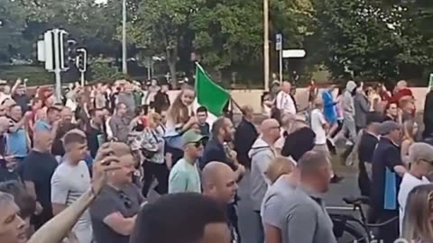 Thousands of Irish marching in Coolock yesterday.