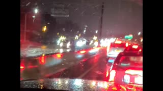 trying to get to work during flash flood... crazy video