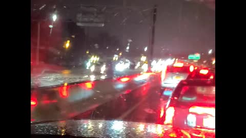 trying to get to work during flash flood... crazy video