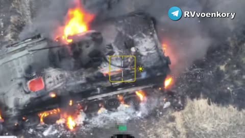 🇷🇺🇺🇦A German Marder 1A3 infantry fighting vehicle burns out