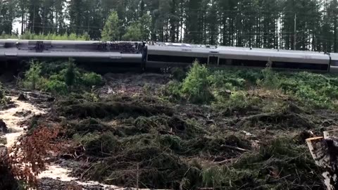 Heavy rain derails train in Sweden