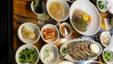 Fresh shrimp in soy sauce, a traditional Korean food! Too new taste for foreigners