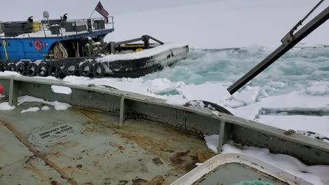 Breakin Ice on Lake Michigan