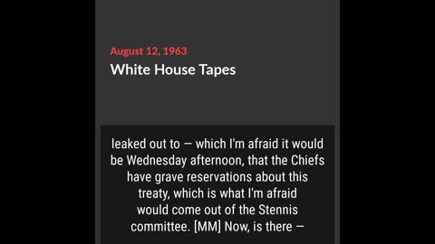 White House Tapes | Aug. 12, 1963 (JFK-Mansfield) [clip]