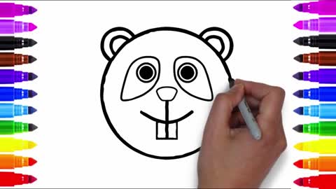 Drawing and Coloring for Kids - How to Draw Panda Face