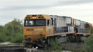 Train Carefully Reverses over Collapsed Bridge due to Flooding