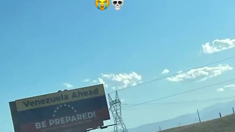 American captures footage of this billboard driving back to Denver, Colorado from Wyoming