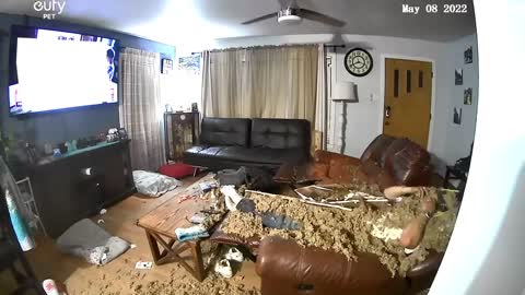 Ceiling Collapses While Man is Sleeping